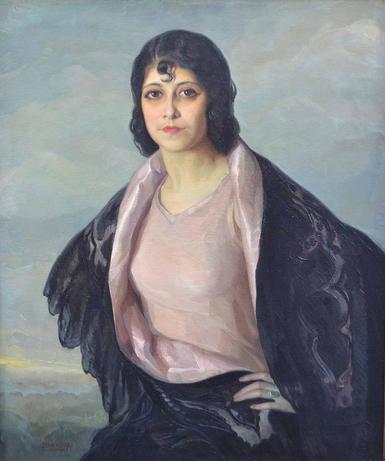 A Young Woman 1931 by Julio Moises Fernandez de Villasante (1888-1968) Surrey, UK.